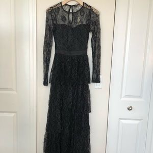 Sugarlips Black lace tiered long dress